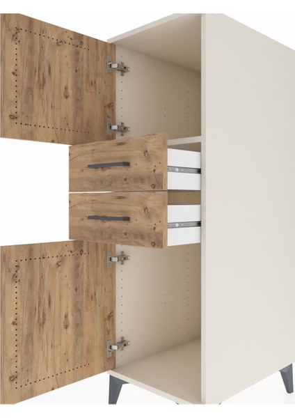 Kronos Dolap Tek Raflı 2 Çekmeceli 2 Kapaklı 44X59X134 Aytaşı-Çam indirimleri