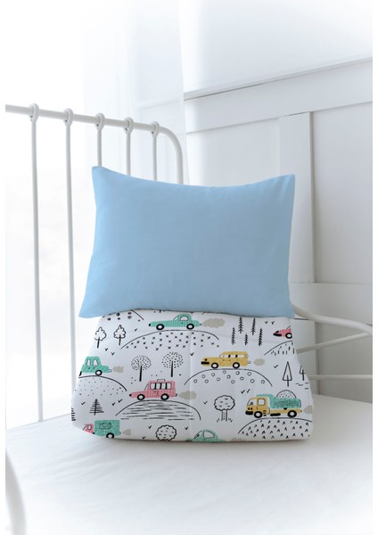 Organik Baskılı Montessori (100X200 Cm) Yorgan Seti - Iconic Serisi - Arabalar modelleri