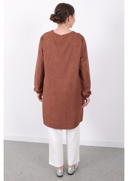 Yazlık Kadın Tunik Günlük Ince Sofia Keten Kolyeli Tunik modelleri