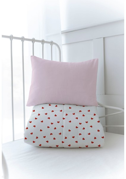 Organik Baskılı Bebek (100X150 Cm) Yorgan Seti - Iconic Serisi - Red Hearts modelleri