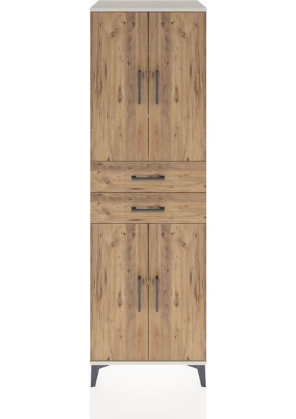 Hyperion Dolap 4 Raflı 2 Çekmeceli 4 Kapaklı 60X44X195 Aytaşı-Çam