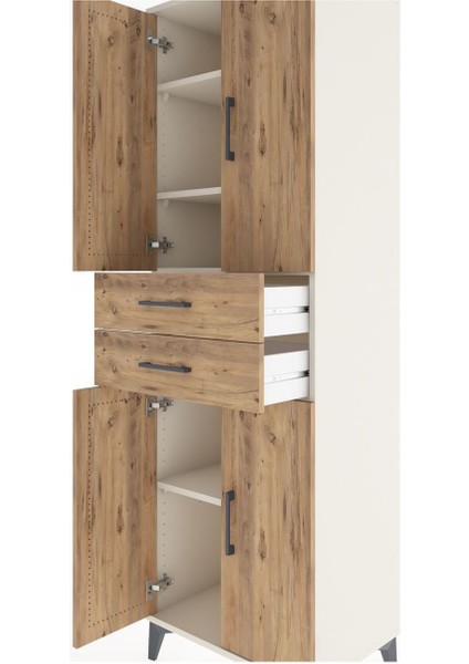 Hyperion Dolap 4 Raflı 2 Çekmeceli 4 Kapaklı 60X44X195 Aytaşı-Çam indirimleri