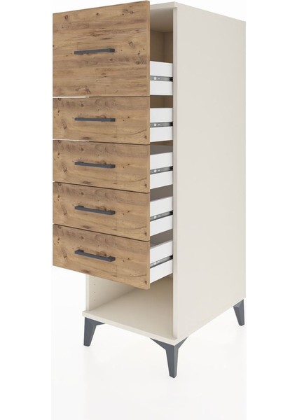 Kronos Dolap 5 Çekmeceli 44X59X134 Aytaşı-Çam fırsatları