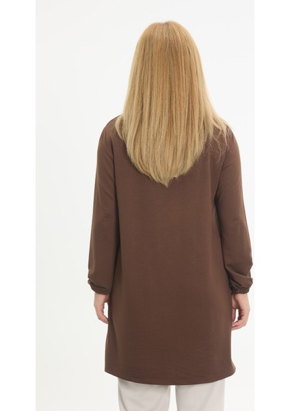 Kristal Kumaş Yırtmaçlı Basic Tunik modelleri