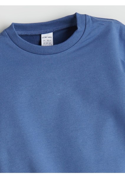 Yeni Sezon Bisiklet Yaka Basic Erkek Bebek Sweatshirt 3'lü modelleri