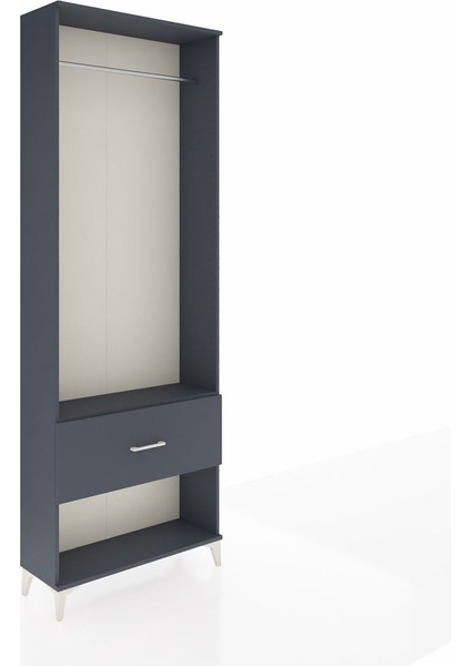 Arges Dolap Tek Raflı Tek Çekmeceli Tek Askılı 88X30X243 Antrasit-Antrasit fiyatları