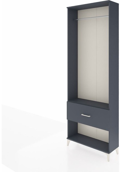 Arges Dolap Tek Raflı Tek Çekmeceli Tek Askılı 88X30X243 Antrasit-Antrasit modelleri