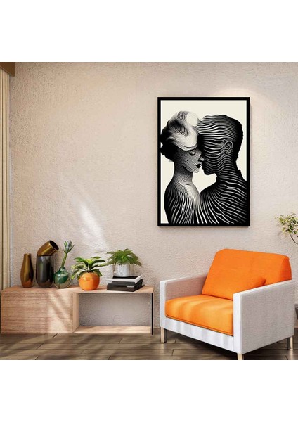 “aşkın Çizgileri – Modern Çizgisel Sanat Duvar Dekoru”