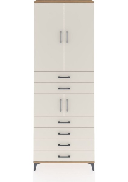 Arges Dolap 4 Raflı 6 Çekmeceli 4 Kapaklı 88X30X243 Çam-Aytaşı