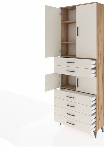 Arges Dolap 4 Raflı 6 Çekmeceli 4 Kapaklı 88X30X243 Çam-Aytaşı fırsatları