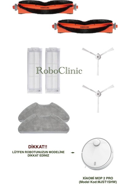Xiaomi Mi Robot Vacuum Mop 2 Pro Beyaz Robot Süpürge Uyumlu Fırça, Hepa Filtre, Mop - 8 Parça