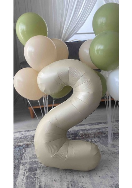 2 Yaş 74 cm Krem Rakam Folyo Balonu Büyük Boy fiyatları