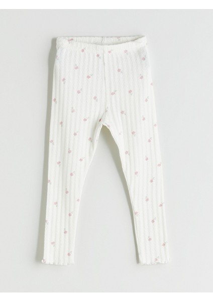 Yeni Sezon Beli Lastikli Çiçekli Kız Bebek Tayt