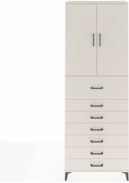 Arges Dolap 3 Raflı 7 Çekmeceli 2 Kapaklı 88X30X243 Aytaşı-Aytaşı