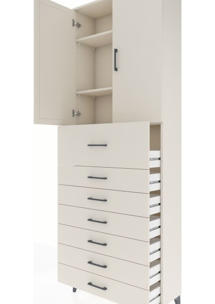 Arges Dolap 3 Raflı 7 Çekmeceli 2 Kapaklı 88X30X243 Aytaşı-Aytaşı indirimleri