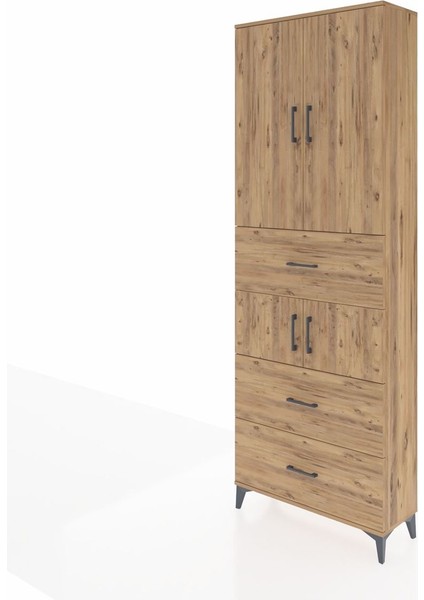 Arges Dolap 4 Raflı 3 Çekmeceli 4 Kapaklı 88X30X243 Çam-Çam modelleri