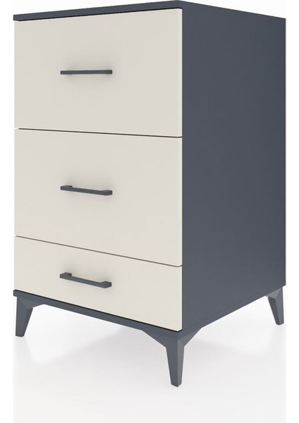 Kronos Komodin 3 Çekmeceli 60X59X96 Antrasit-Aytaşı modelleri