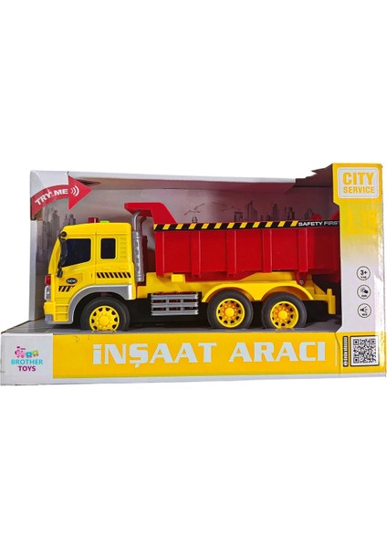 Inşaat Aracı Damperli Kamyon Taşıyıcı Sesli Işıklı Sirenli Oyuncak Araba 28 Cm. fiyatları