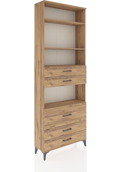 Arges Dolap 4 Raflı 5 Çekmeceli 88X30X243 Çam-Çam fiyatları