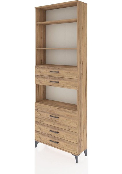 Arges Dolap 4 Raflı 5 Çekmeceli 88X30X243 Çam-Çam modelleri