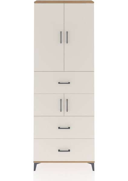 Arges Dolap 4 Raflı 3 Çekmeceli 4 Kapaklı 88X30X243 Çam-Aytaşı
