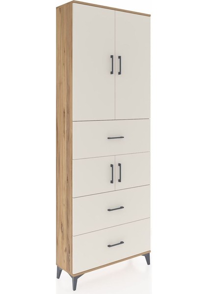 Arges Dolap 4 Raflı 3 Çekmeceli 4 Kapaklı 88X30X243 Çam-Aytaşı fiyatları