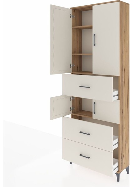Arges Dolap 4 Raflı 3 Çekmeceli 4 Kapaklı 88X30X243 Çam-Aytaşı fırsatları