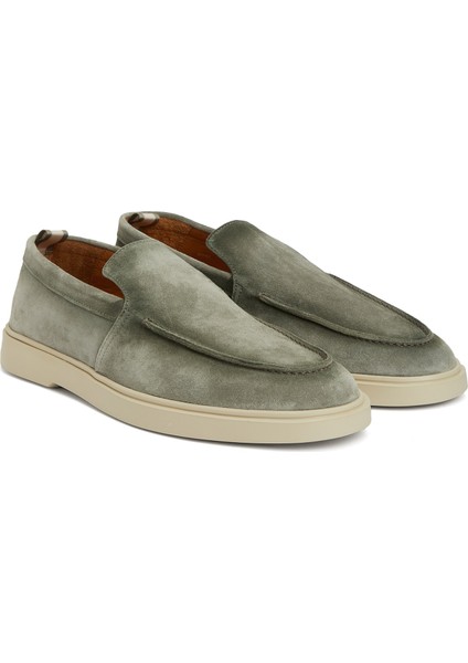 Gri Yeşil Erkek Deri Loafer fiyatları