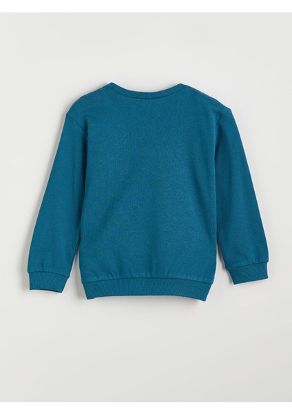 Yeni Sezon Bisiklet Yaka Baskılı Erkek Çocuk Sweatshirt modelleri