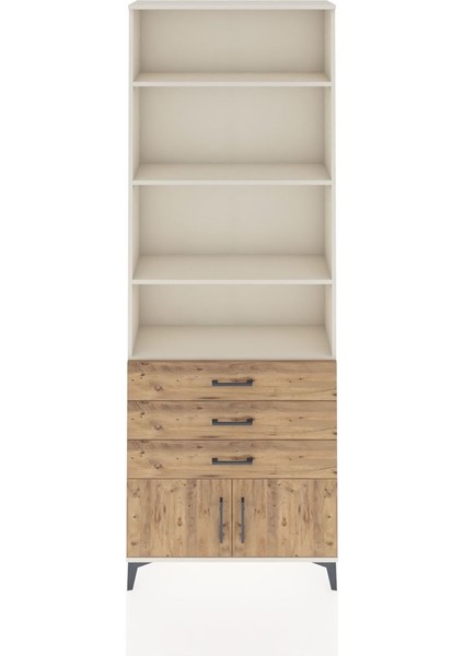 Arges Dolap 4 Raflı 3 Çekmeceli 2 Kapaklı 88X30X243 Aytaşı-Çam