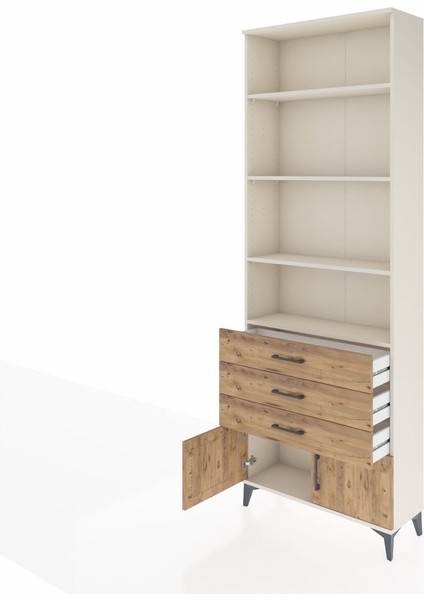 Arges Dolap 4 Raflı 3 Çekmeceli 2 Kapaklı 88X30X243 Aytaşı-Çam fırsatları