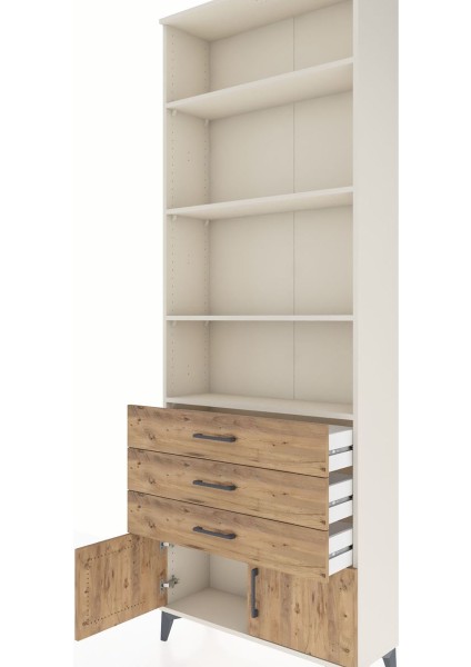 Arges Dolap 4 Raflı 3 Çekmeceli 2 Kapaklı 88X30X243 Aytaşı-Çam indirimleri