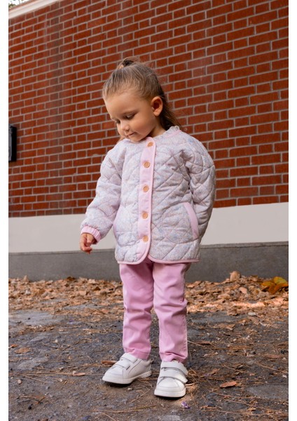 Çiçek Baskılı Kız Bebek Ceket