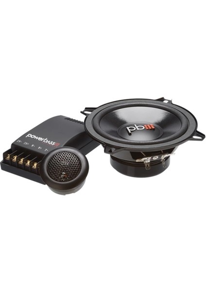13CM Component Hoparlör - Powerbass S-50C 13CM Hoparlör + Tweeter + Crossover Komponent Hoparlör Seti