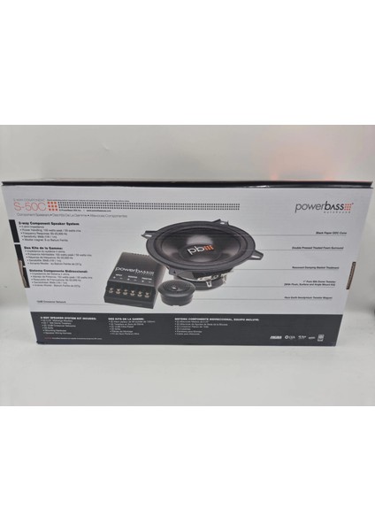 13CM Component Hoparlör - Powerbass S-50C 13CM Hoparlör + Tweeter + Crossover Komponent Hoparlör Seti modelleri