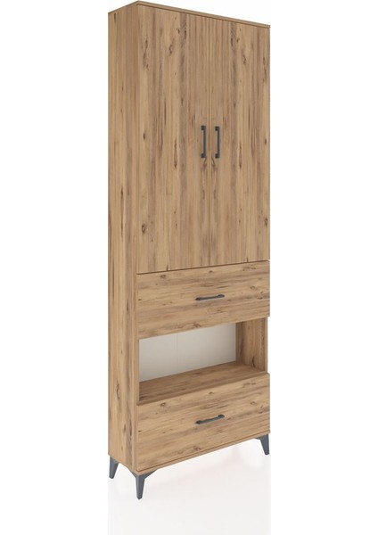 Arges Dolap 5 Raflı 2 Çekmeceli 2 Kapaklı 88X30X243 Çam-Çam fiyatları