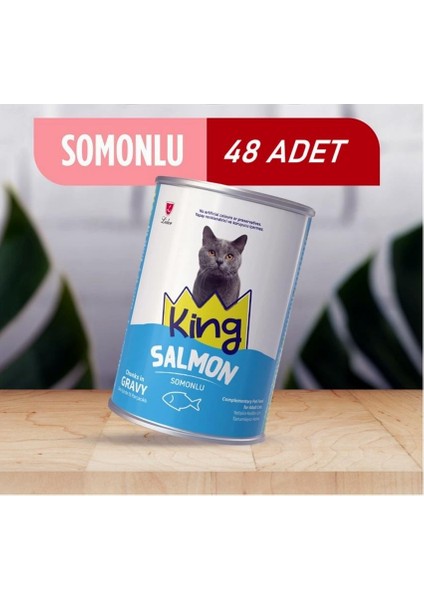 Sos Içerisinde Et Parçacıklı Somonlu Kedi Konservesi 400 Gr*48 Adet