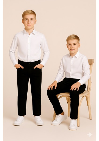 Genç Siyah Gabardin Pantolon | %100 Pamuk & Hafif Likralı fırsatları