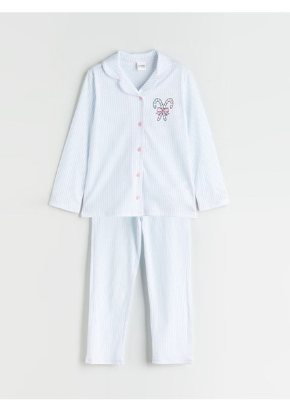 Yeni Sezon Gömlek Yaka Kız Çocuk Pijama Takımı fırsatları