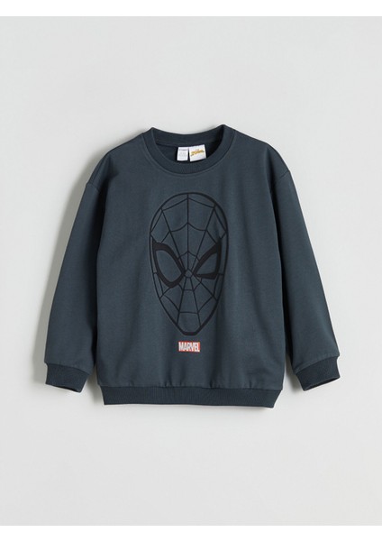 Yeni Sezon Spider-Man Baskılı Erkek Çocuk Sweatshirt