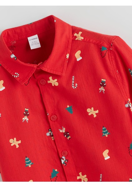 Yeni Sezon Yılbaşı Temalı Poplin Erkek Çocuk Gömlek fiyatları