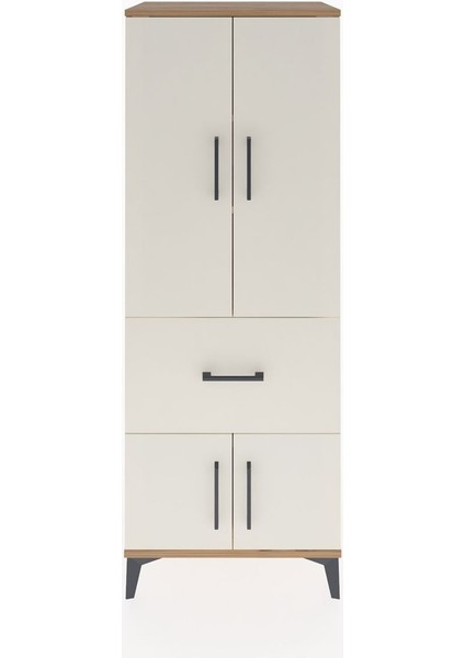 Hyperion Dolap 3 Raflı Tek Çekmeceli 4 Kapaklı 60X44X163 Çam-Aytaşı