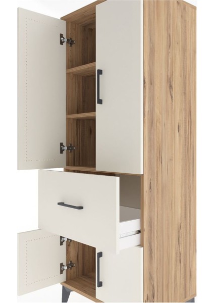 Hyperion Dolap 3 Raflı Tek Çekmeceli 4 Kapaklı 60X44X163 Çam-Aytaşı indirimleri