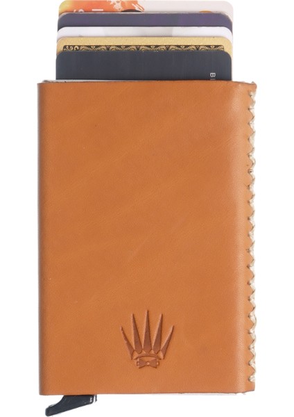 Cortex Slim Buttero Taba Hakiki Deri Bölmeli Kızaklı Mekanizmalı Kartlık