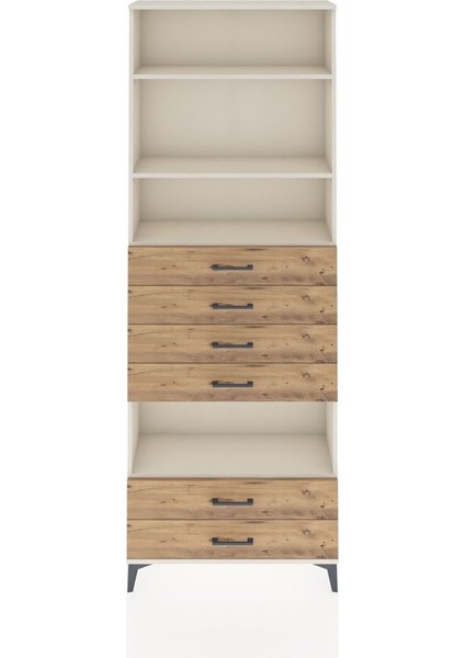 Arges Dolap 4 Raflı 6 Çekmeceli 88X30X243 Aytaşı-Çam