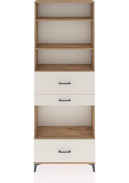 Arges Dolap 4 Raflı 3 Çekmeceli 88X30X243 Çam-Aytaşı