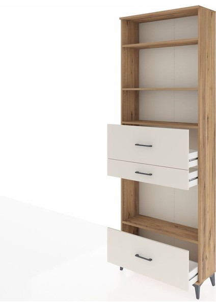 Arges Dolap 4 Raflı 3 Çekmeceli 88X30X243 Çam-Aytaşı fırsatları