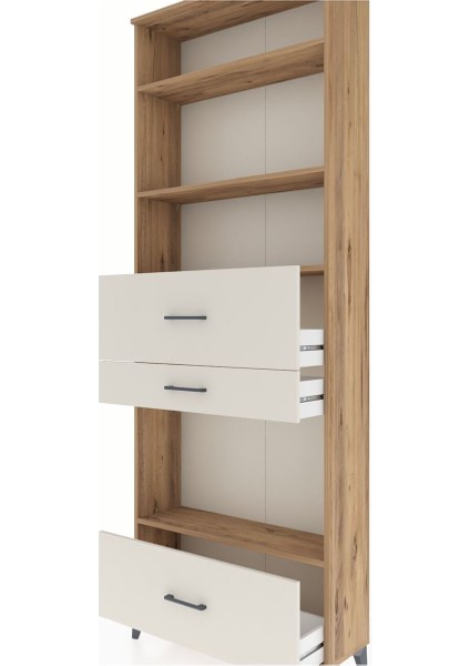 Arges Dolap 4 Raflı 3 Çekmeceli 88X30X243 Çam-Aytaşı indirimleri