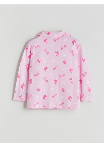 Yeni Sezon Barbie Baskılı Gömlek Yaka Kız Çocuk Pijama Takımı fırsatları