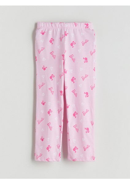 Yeni Sezon Barbie Baskılı Gömlek Yaka Kız Çocuk Pijama Takımı indirimleri